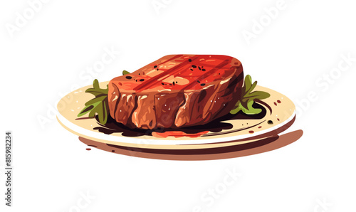 cooked beef steak vector flat minimalistic isolated illustration