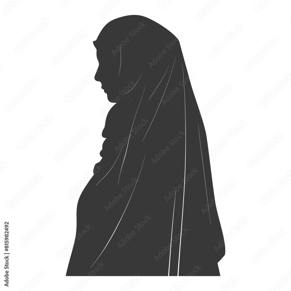 Silhouette hijab symbol black color only Silhouette hijab symbol black color only