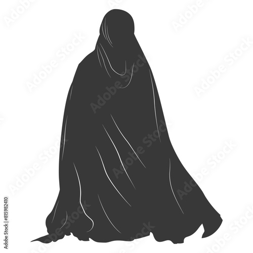 Silhouette hijab symbol black color only