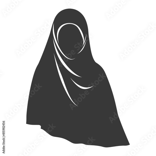 Silhouette hijab symbol black color only