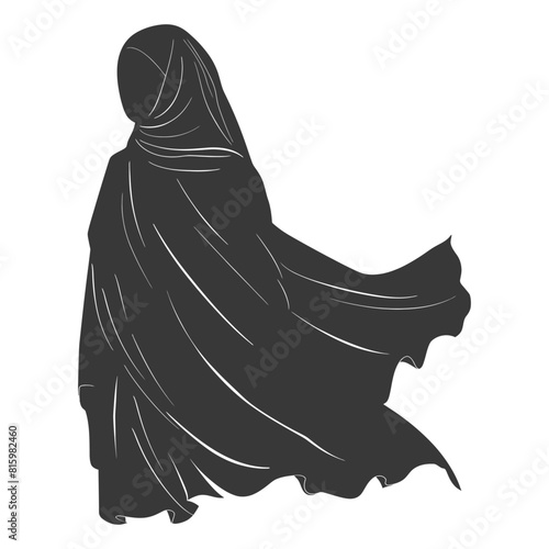Silhouette hijab symbol black color only