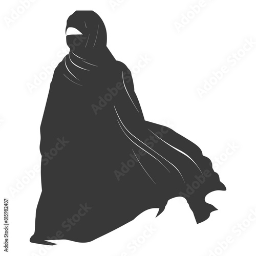 Silhouette hijab symbol black color only