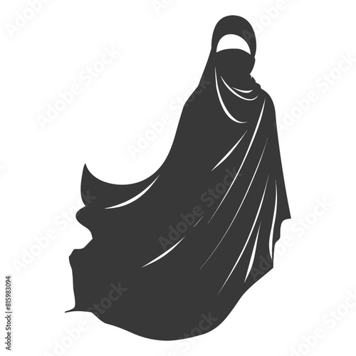Silhouette hijab symbol black color only
