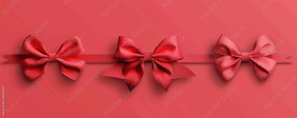 Flat red bows. vector simple illustration Flat red bows. vector simple illustration