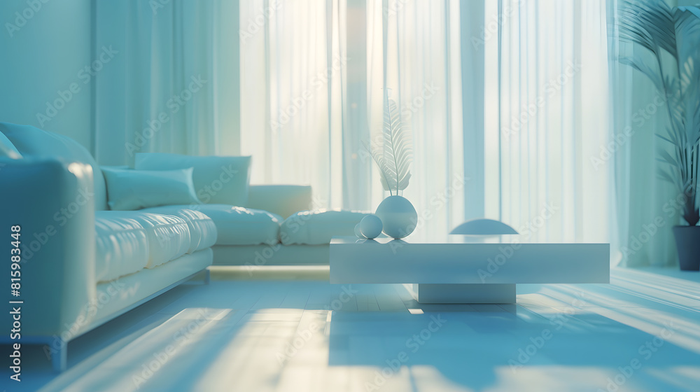 Fototapeta premium Modern living room interior : Generative AI