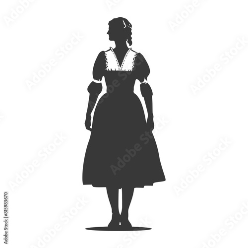 Silhouette independent germany women wearing dirndl black color only