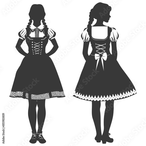 Silhouette independent germany women wearing dirndl black color only