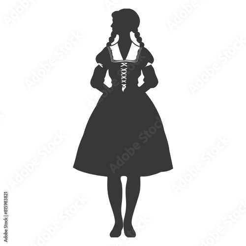 Silhouette independent germany women wearing dirndl black color only