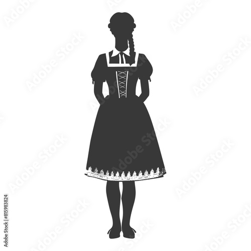 Silhouette independent germany women wearing dirndl black color only