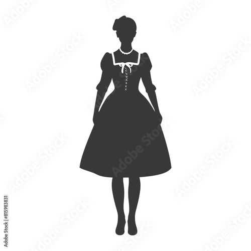 Silhouette independent germany women wearing dirndl black color only