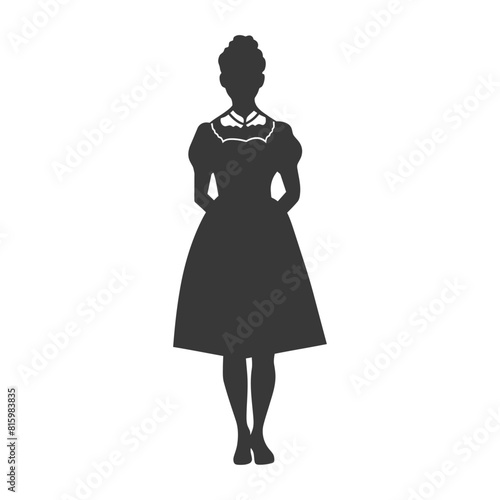 Silhouette independent germany women wearing dirndl black color only