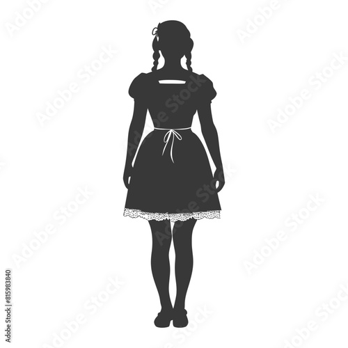 Silhouette independent germany women wearing dirndl black color only