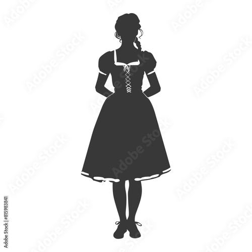Silhouette independent germany women wearing dirndl black color only