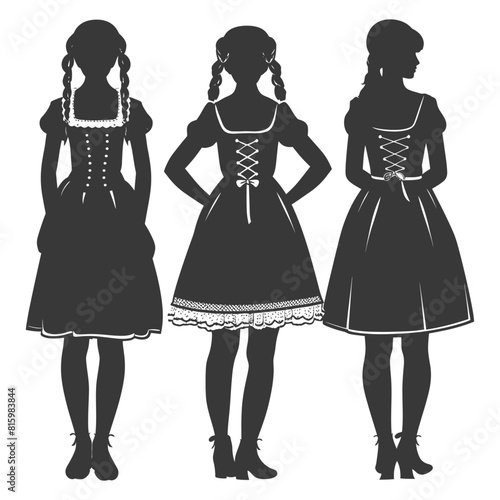 Silhouette independent germany women wearing dirndl black color only