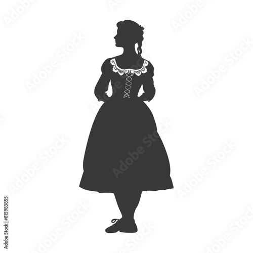 Silhouette independent germany women wearing dirndl black color only