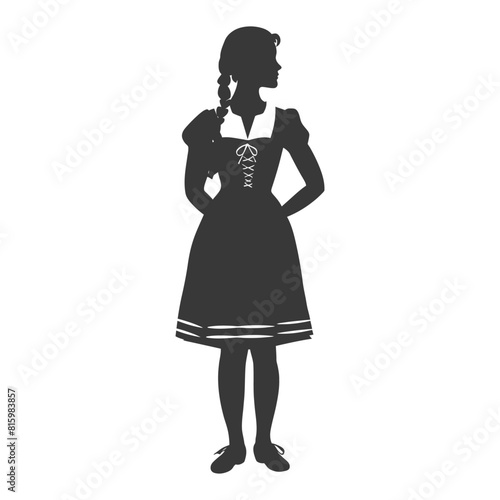Silhouette independent germany women wearing dirndl black color only
