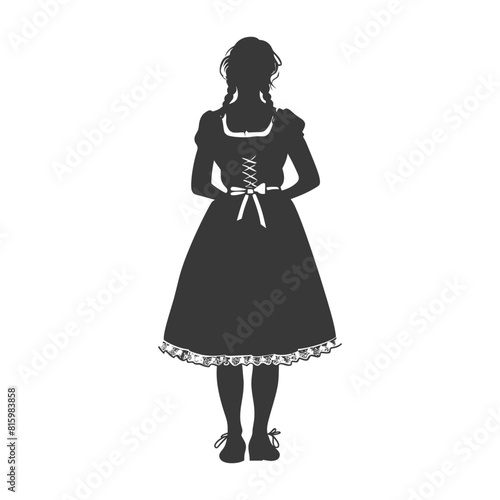 Silhouette independent germany women wearing dirndl black color only