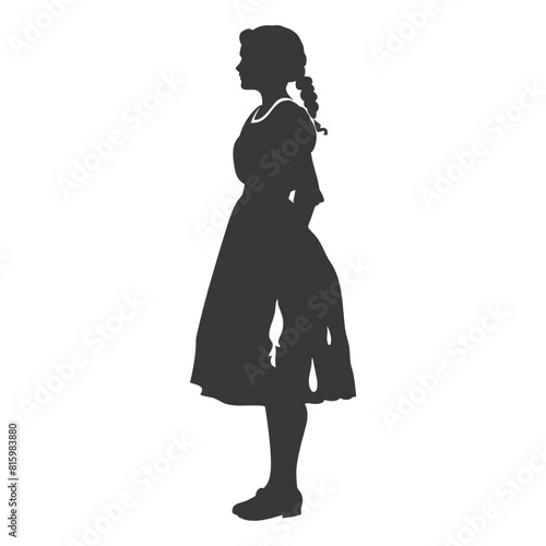Silhouette independent germany women wearing dirndl black color only
