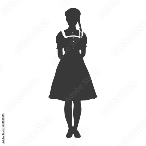 Silhouette independent germany women wearing dirndl black color only