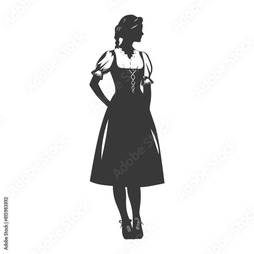 Silhouette independent germany women wearing dirndl black color only