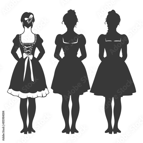 Silhouette independent germany women wearing dirndl black color only