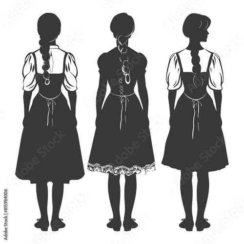 Silhouette independent germany women wearing dirndl black color only