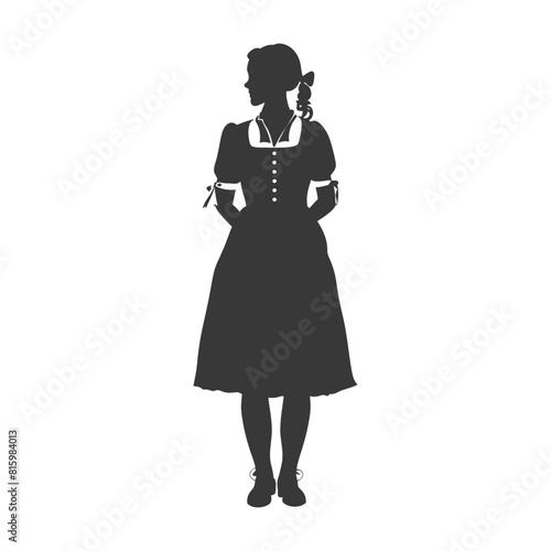 Silhouette independent germany women wearing dirndl black color only