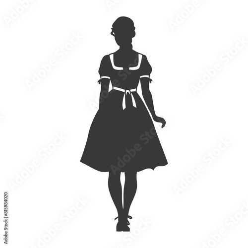 Silhouette independent germany women wearing dirndl black color only