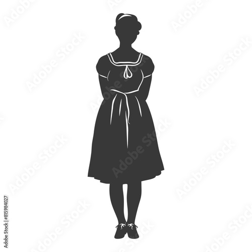 Silhouette independent germany women wearing dirndl black color only