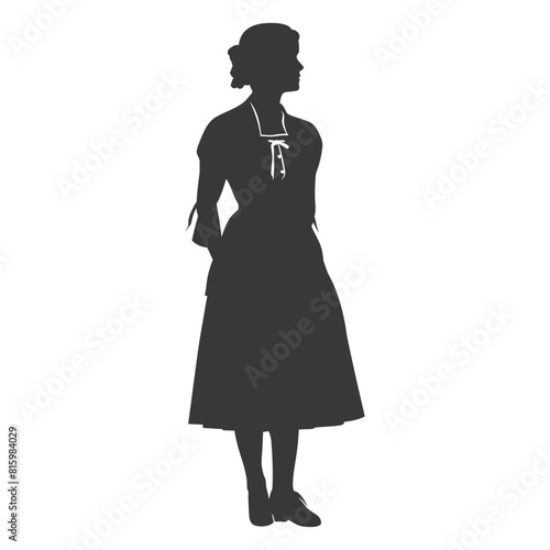 Silhouette independent germany women wearing dirndl black color only