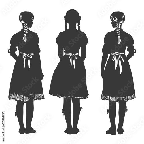 Silhouette independent germany women wearing dirndl black color only