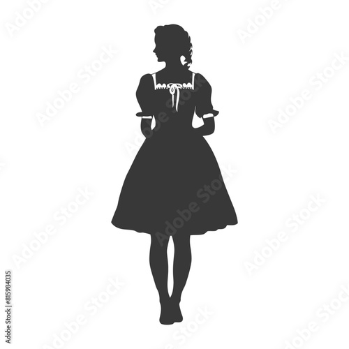 Silhouette independent germany women wearing dirndl black color only