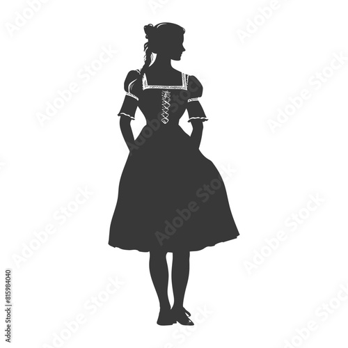 Silhouette independent germany women wearing dirndl black color only