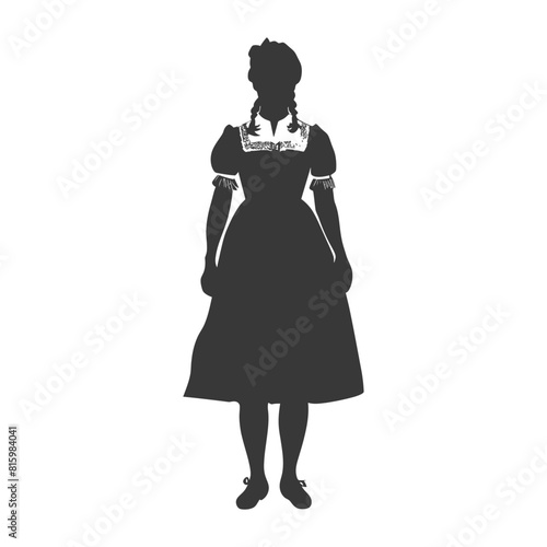 Silhouette independent germany women wearing dirndl black color only