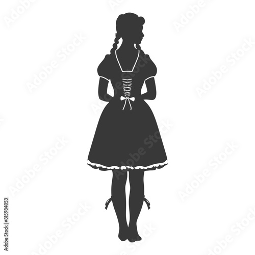 Silhouette independent germany women wearing dirndl black color only