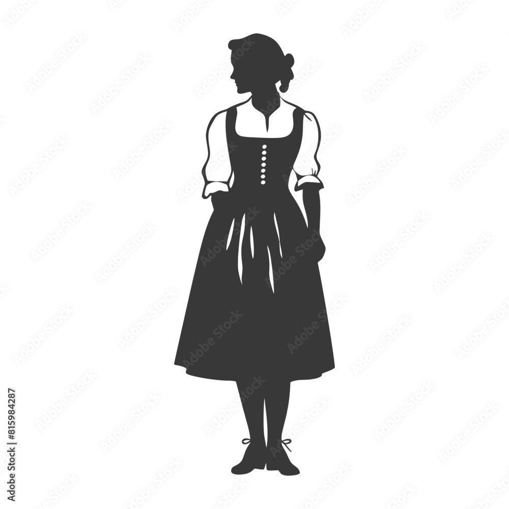 Silhouette independent germany women wearing dirndl black color only Silhouette independent germany women wearing dirndl black color only