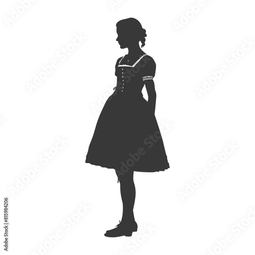 Silhouette independent germany women wearing dirndl black color only