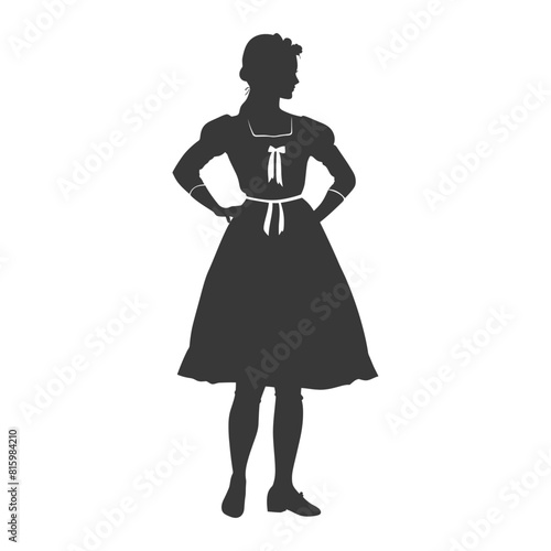 Silhouette independent germany women wearing dirndl black color only