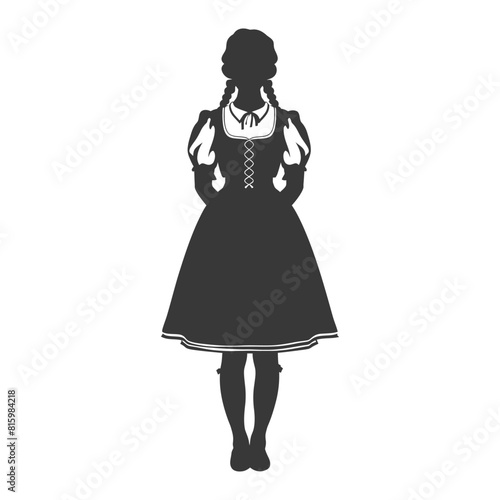Silhouette independent germany women wearing dirndl black color only