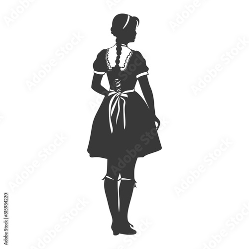 Silhouette independent germany women wearing dirndl black color only