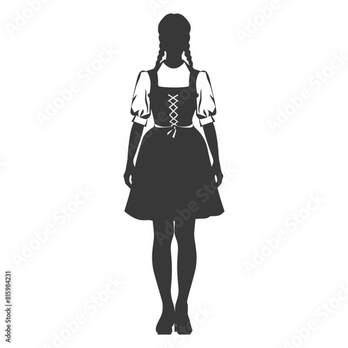 Silhouette independent germany women wearing dirndl black color only
