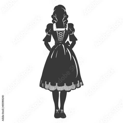Silhouette independent germany women wearing dirndl black color only
