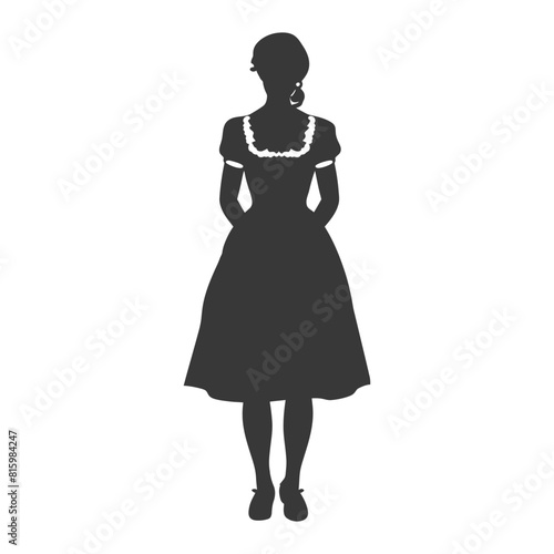 Silhouette independent germany women wearing dirndl black color only