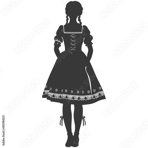 Silhouette independent germany women wearing dirndl black color only