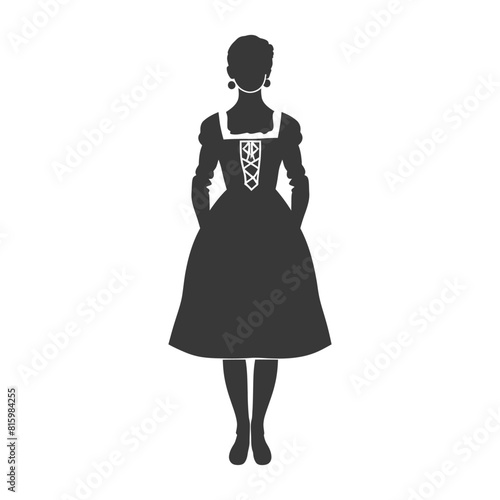 Silhouette independent germany women wearing dirndl black color only