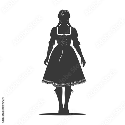 Silhouette independent germany women wearing dirndl black color only