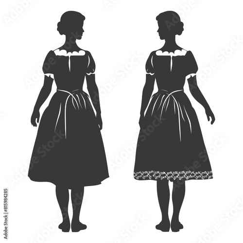 Silhouette independent germany women wearing dirndl black color only