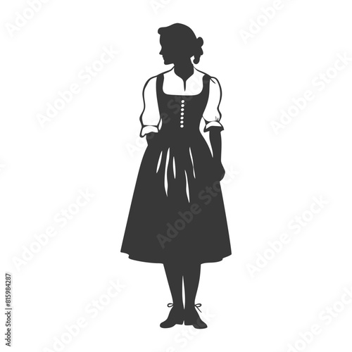 Silhouette independent germany women wearing dirndl black color only