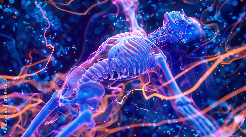 ภาพประกอบสต็อก In-Depth 3D Model: Fractured Tibia Bone in X-Ray Scan ...