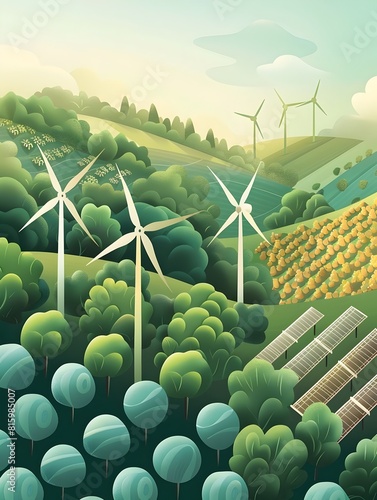 Renewable Energy Thrives A Garden of Sustainable Power in a D photo